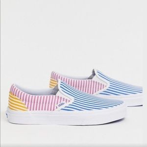 NWT Vans Slip on Color Block Stripes